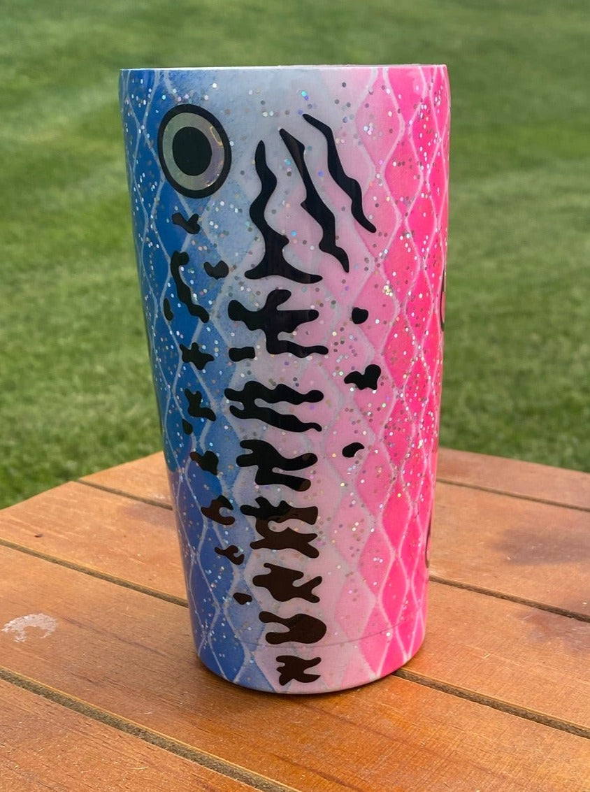 fish lure tumblers Pink and Blue Fishing Lure Tumbler