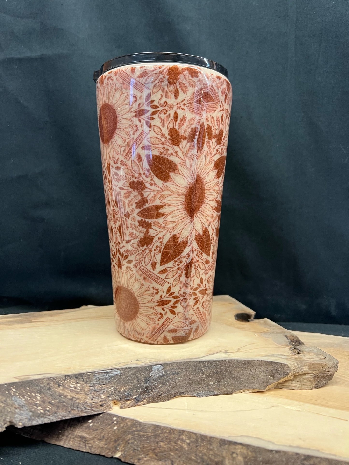 Copper Sunflower Fabric Tumbler