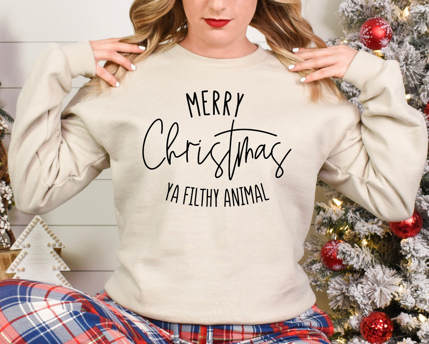 Merry Christmas Ya Filthy Animal Crewneck