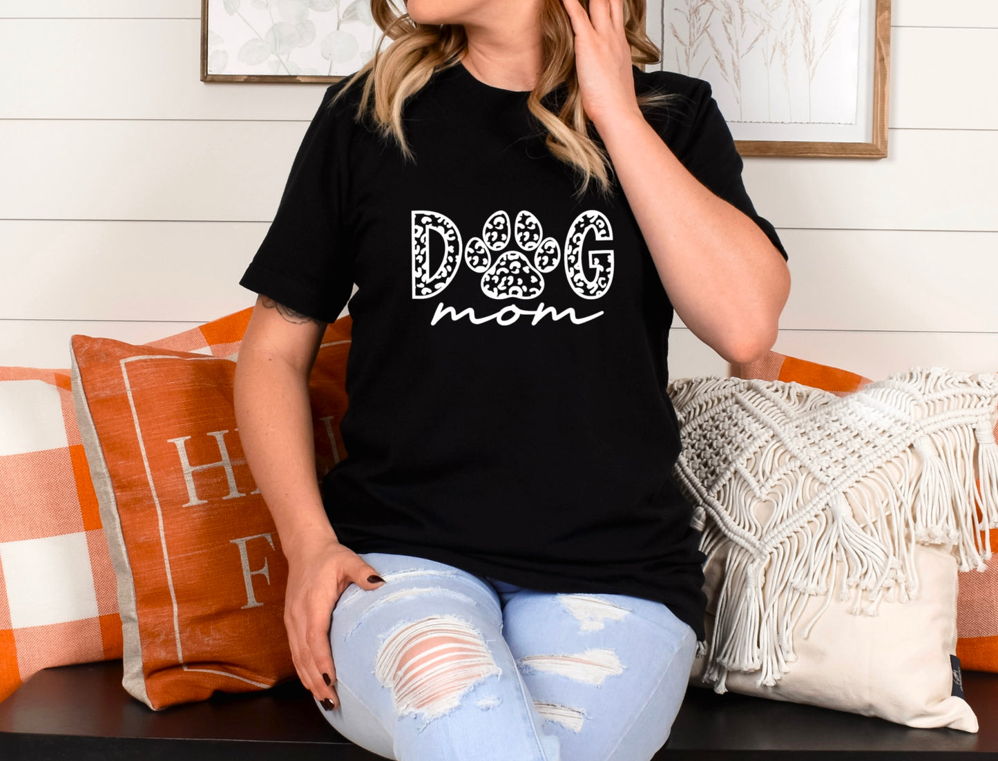 Dog Mom Leopard Print Super Soft TShirt