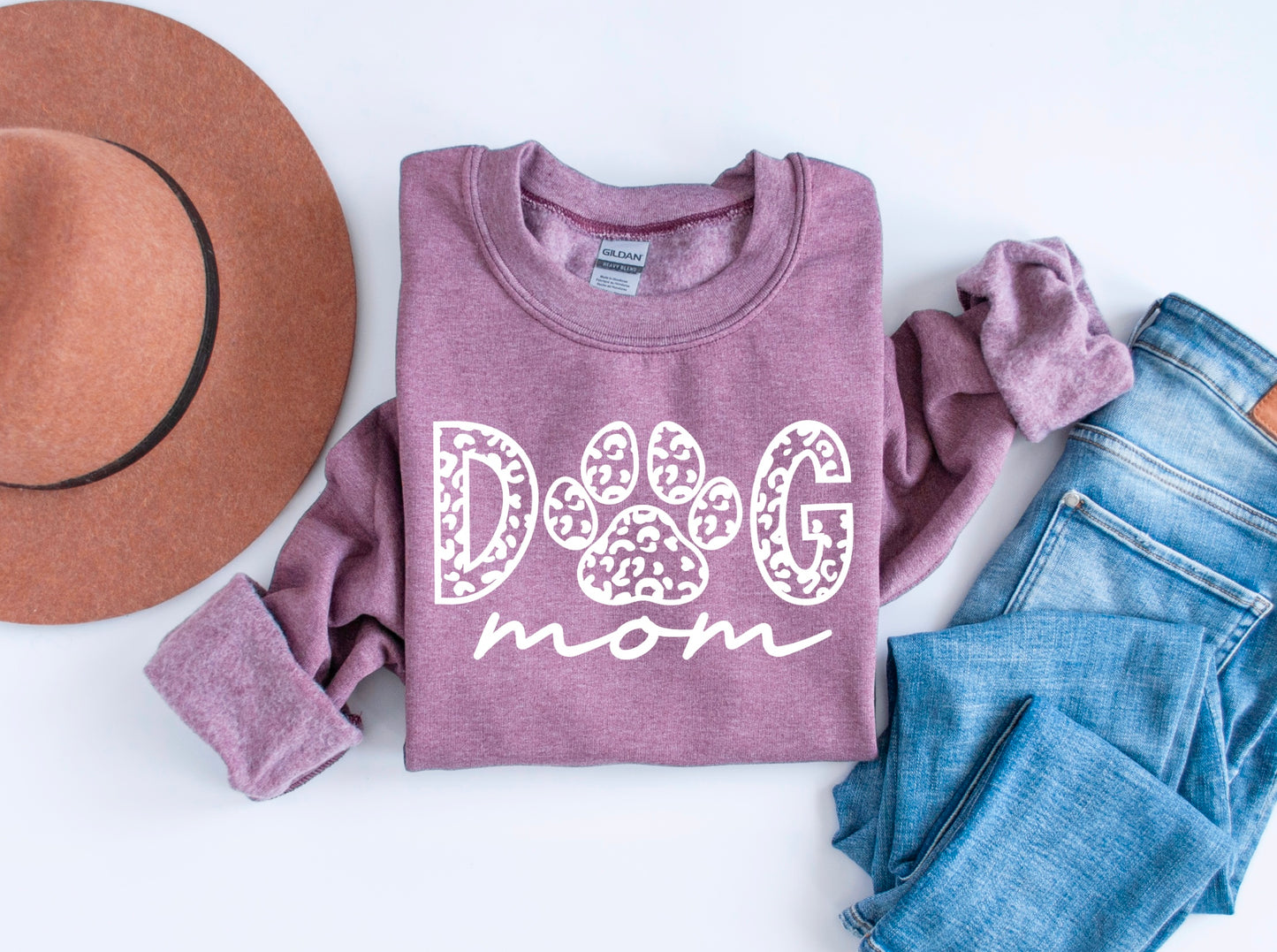 Dog Mom Leopard Print Super Soft Crewneck