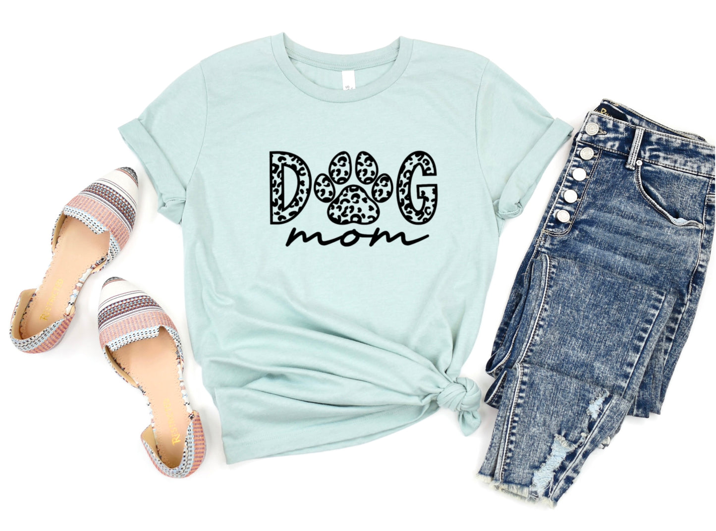 Dog Mom Leopard Print Super Soft TShirt