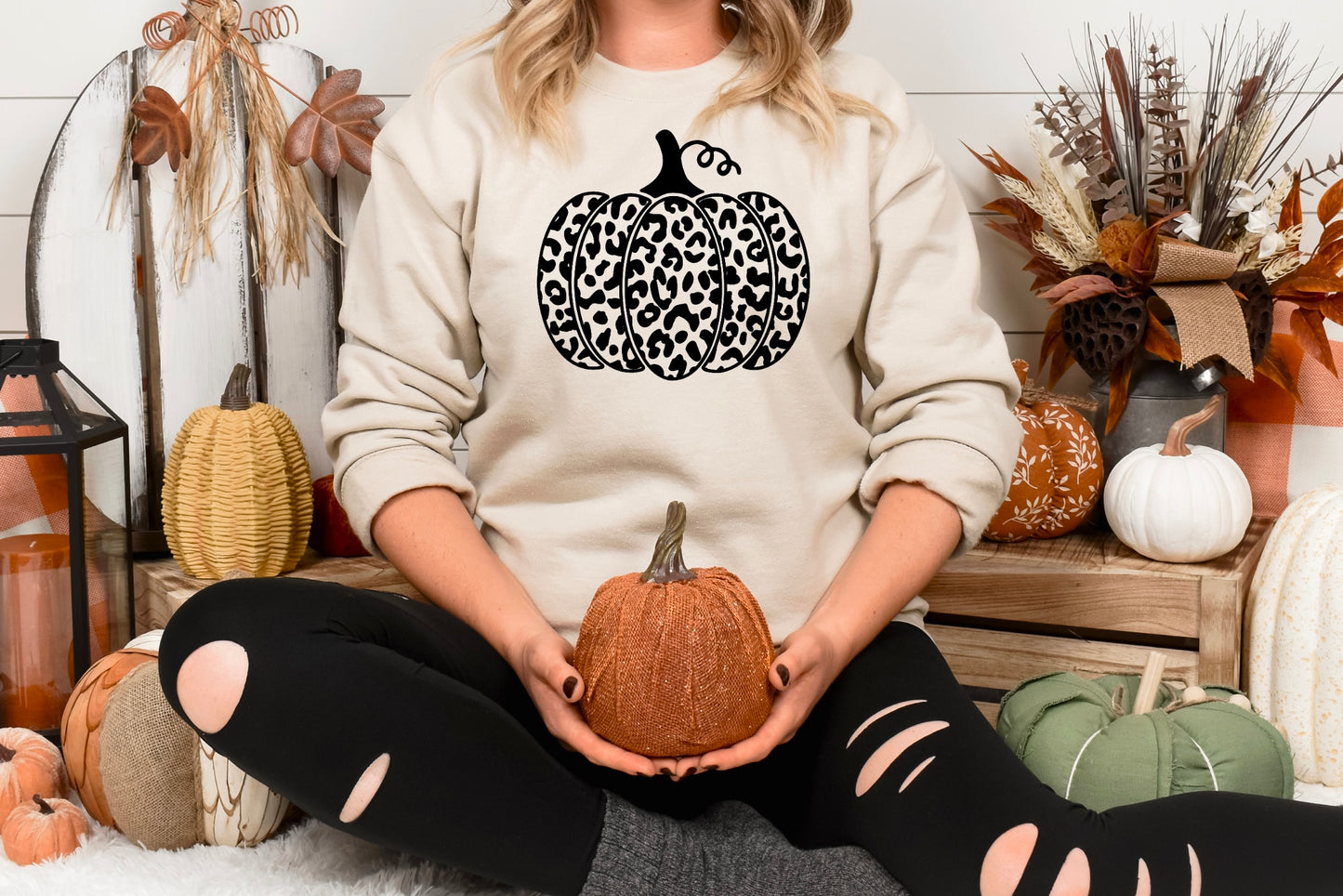 Leopard Pumpkin Crewneck