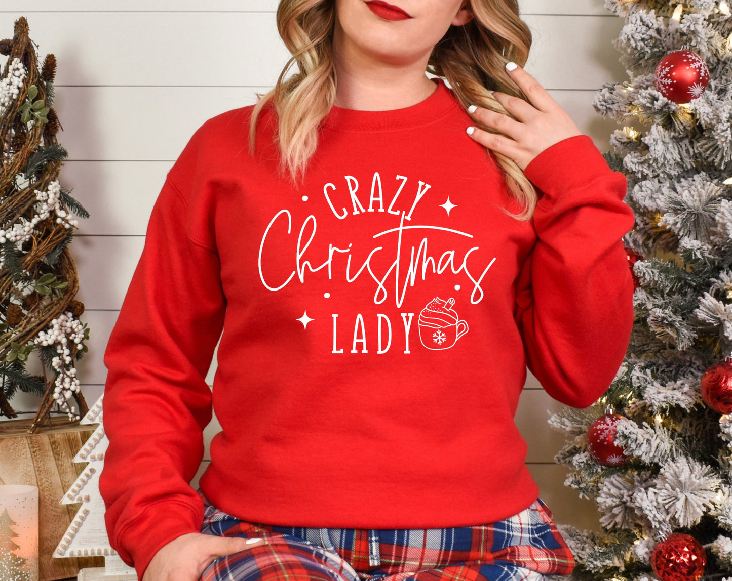 Crazy Christmas Lady Crewneck