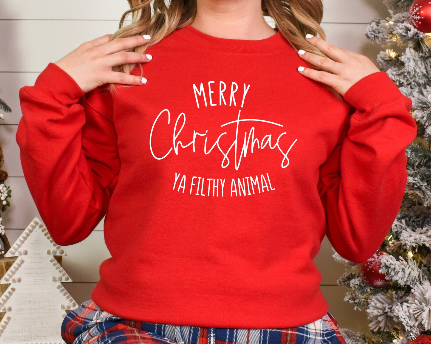 Merry Christmas Ya Filthy Animal Crewneck