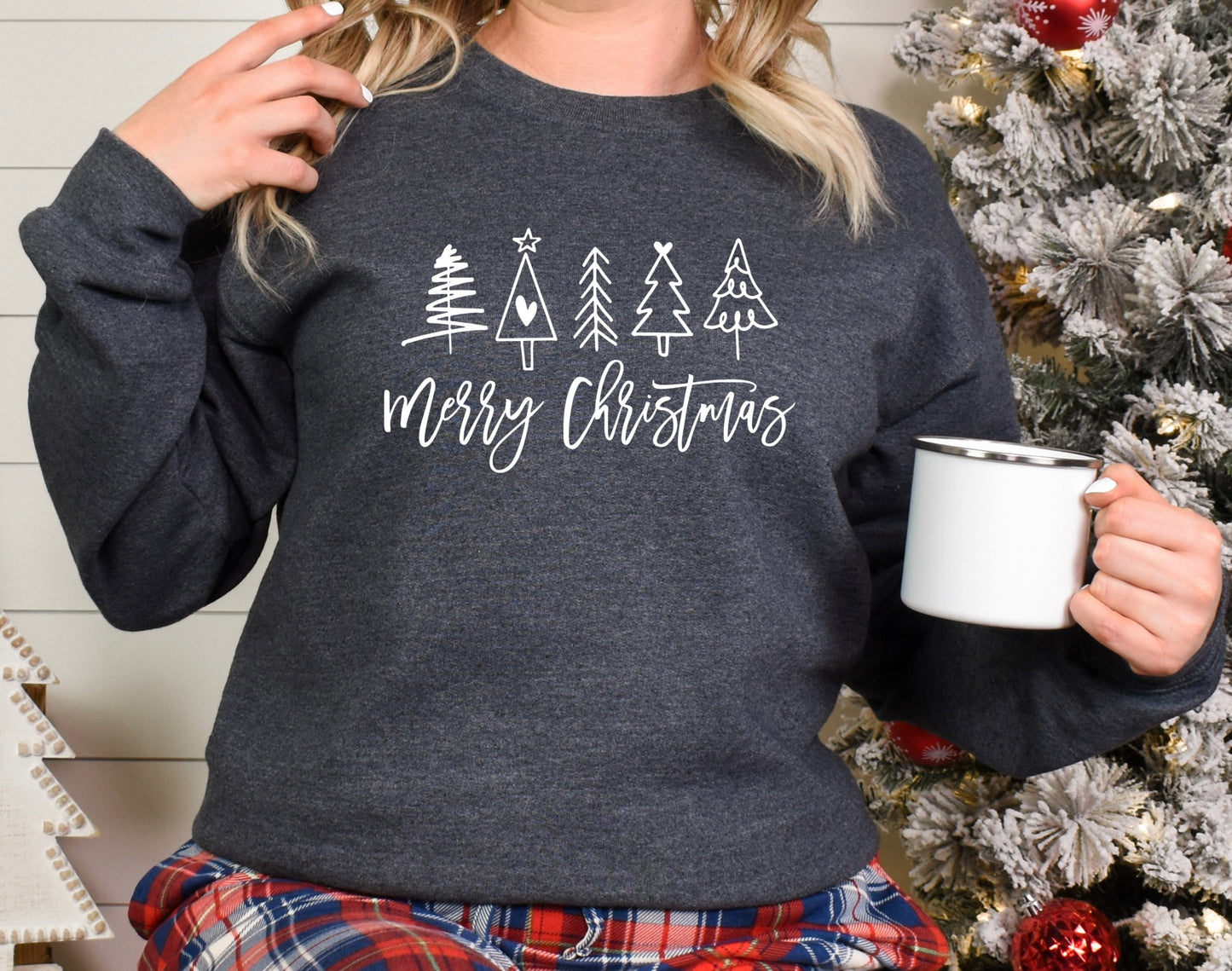 Merry Christmas Trees Crewneck