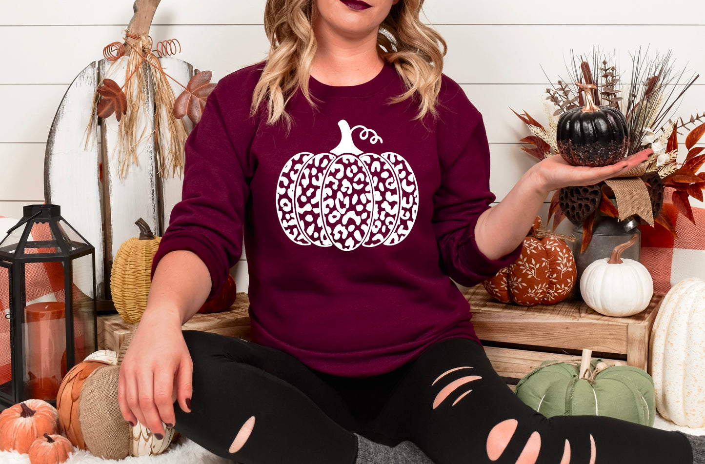 Leopard Pumpkin Crewneck