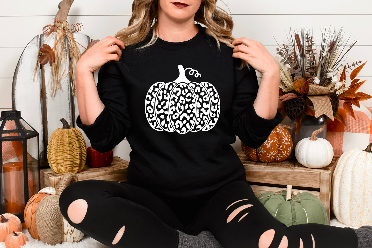 Leopard Pumpkin Crewneck