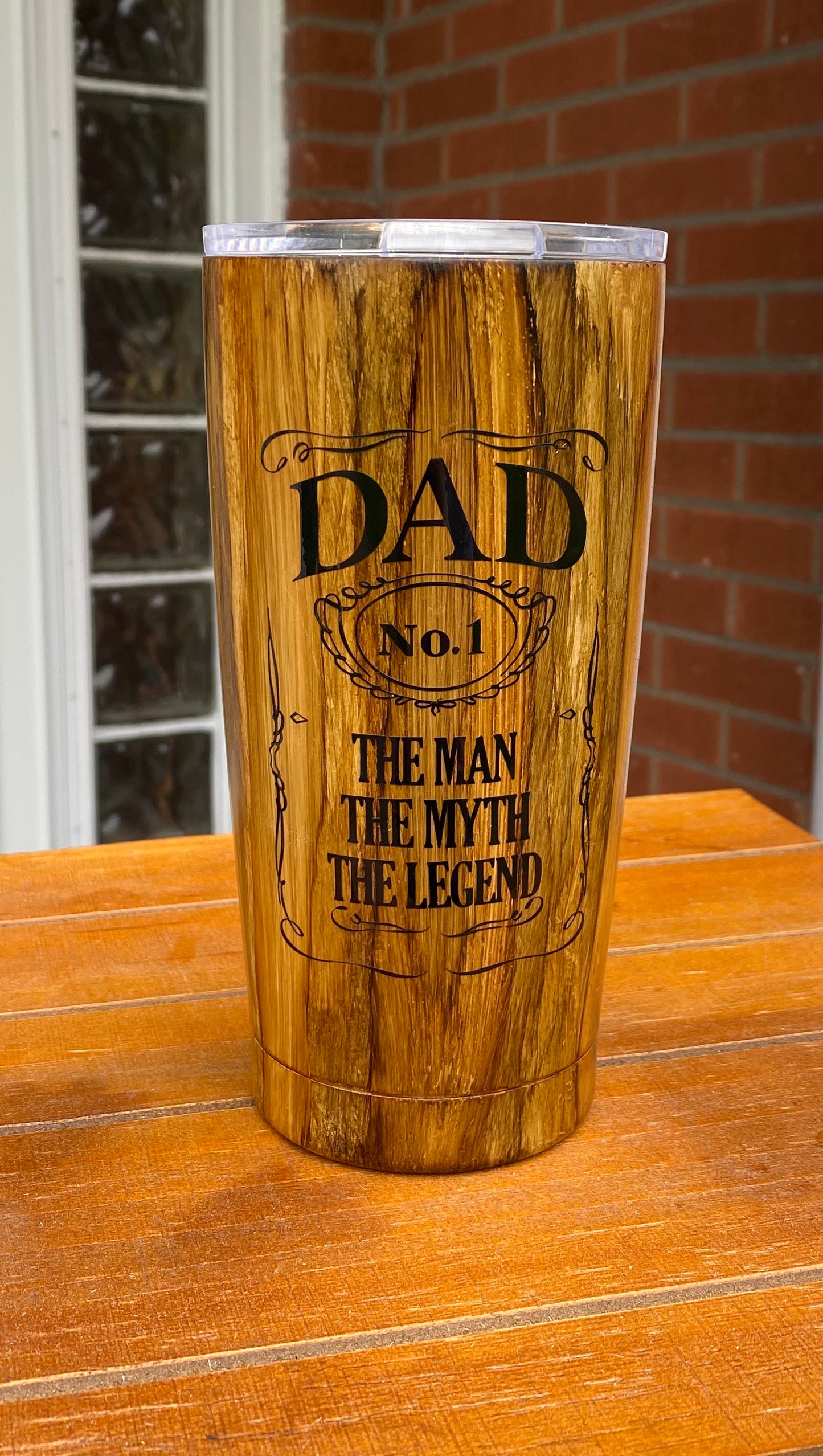 Number One Dad Whiskey Barrel Tumbler