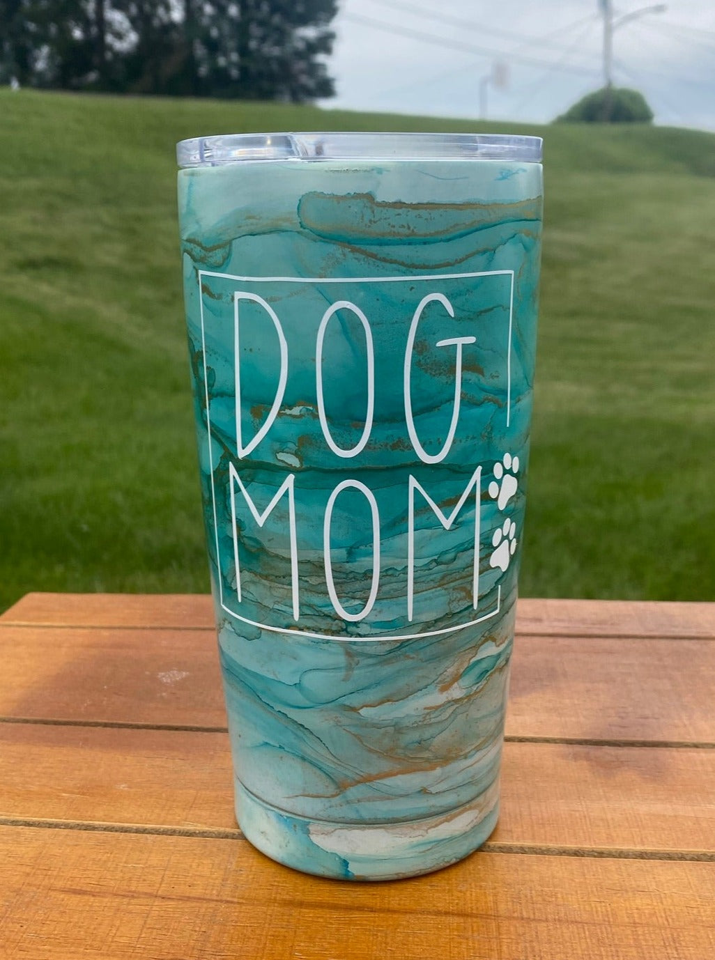 Turquoise Dog Mom Tumbler