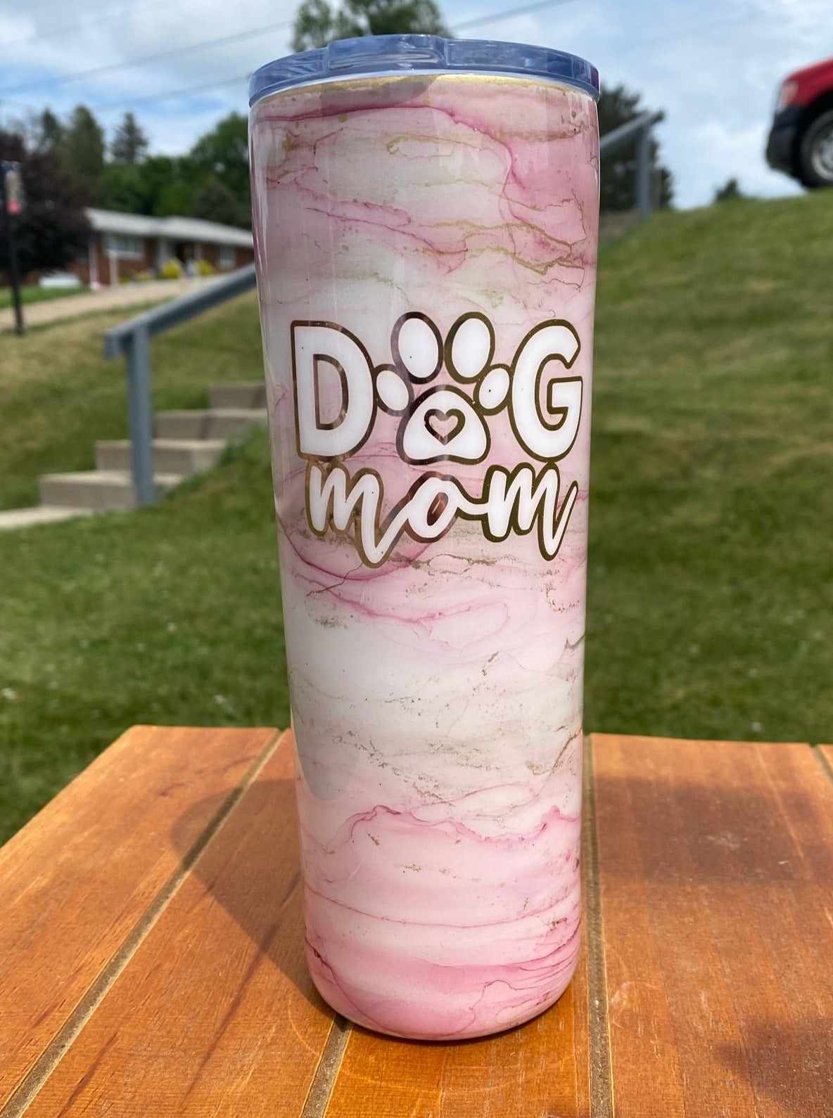 Pink Dog Mom Tumbler