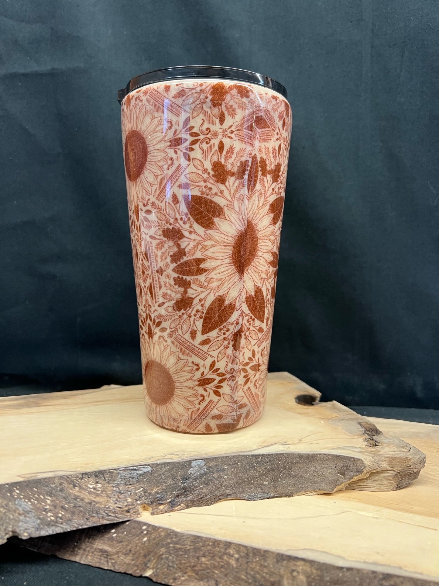 Copper Sunflower Fabric Tumbler