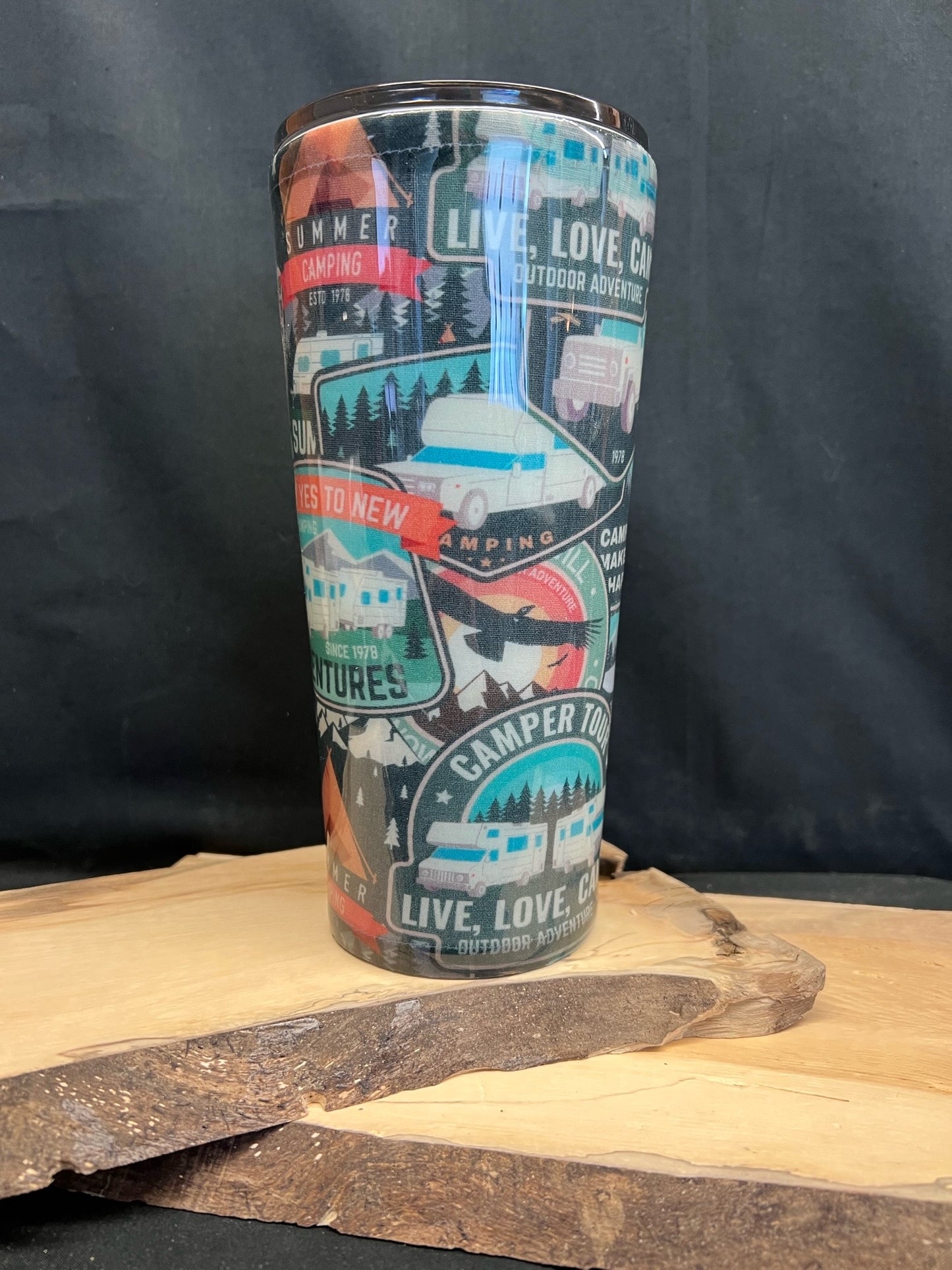 Camper Fun Fabric Wrap Tumbler